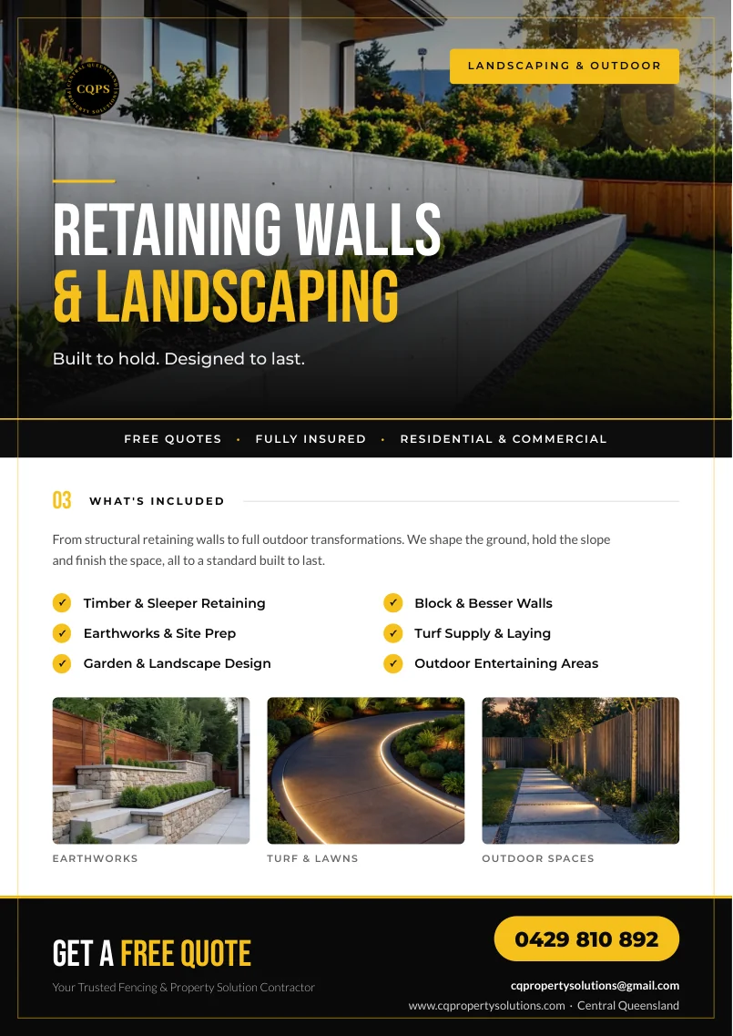 CQPS retaining and landscaping flyer